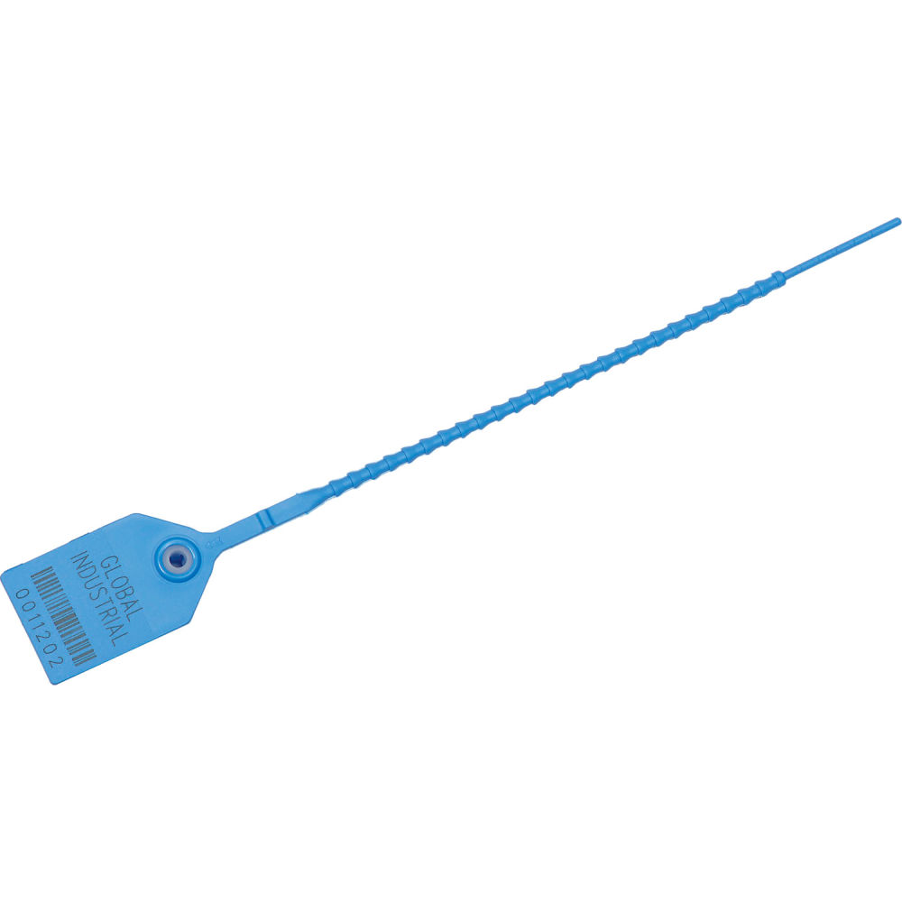 Global Industrial 670479BL Adjustable Plastic Truck Seal, Medium Blue - 9 in. - Pack of 100
