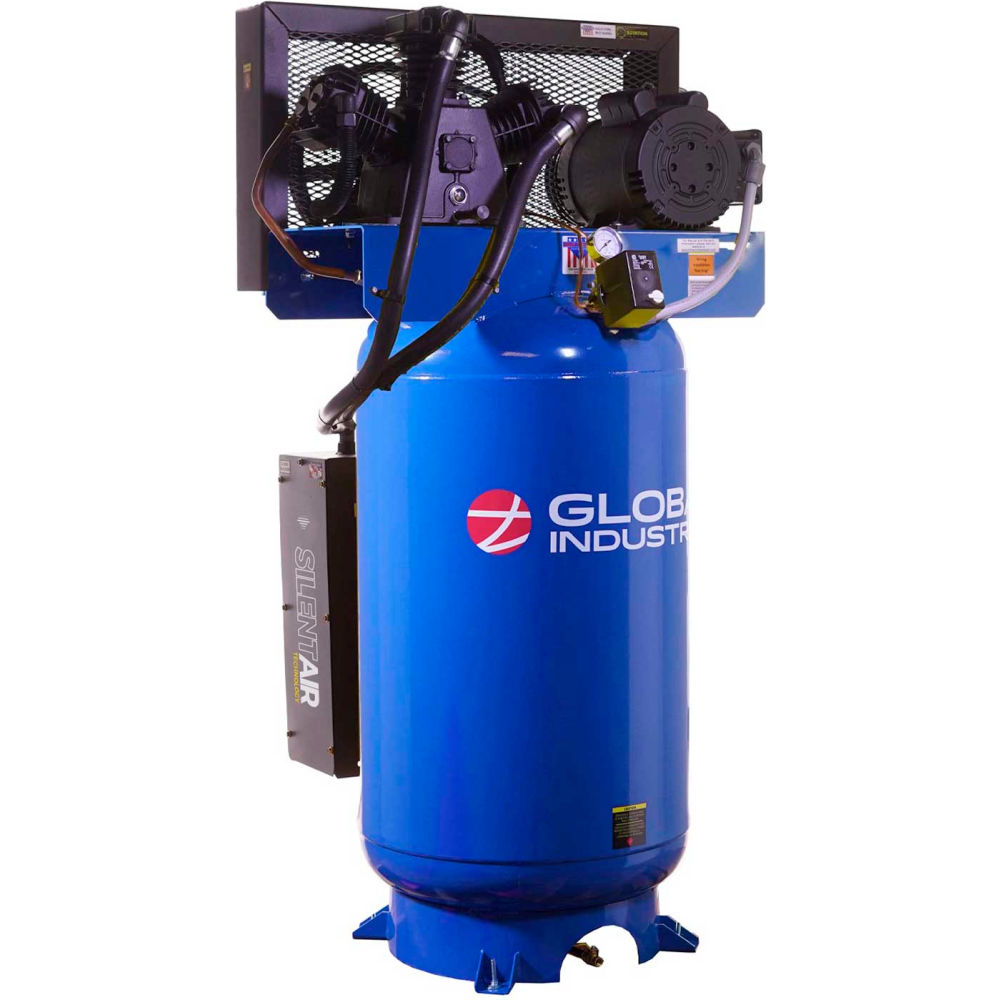 Global Industrial 133679 Silent Air Compressor Two Stage Piston 5 HP 80 gal 1 Phase 230V -  GLOBAL INDUSTRIES