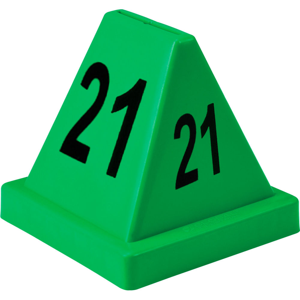 Numbered Cones, 21-40, 4-1/2L x 4-1/2W x 4-3/8H, Green
