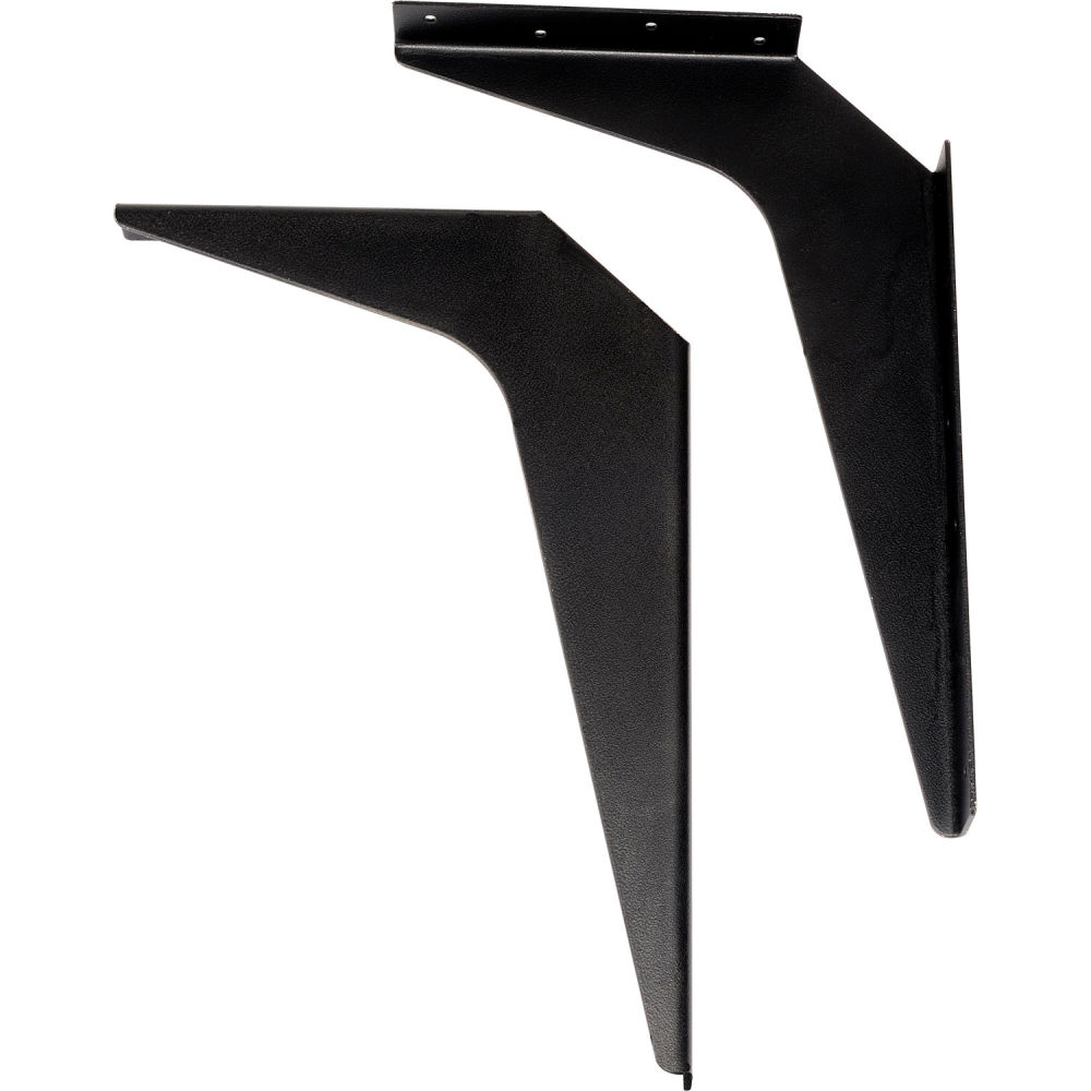 Global Industrial 269864BK Wall Mount Brackets for 24 in. Deep ADA Locker Bench Top Black - Set of 2