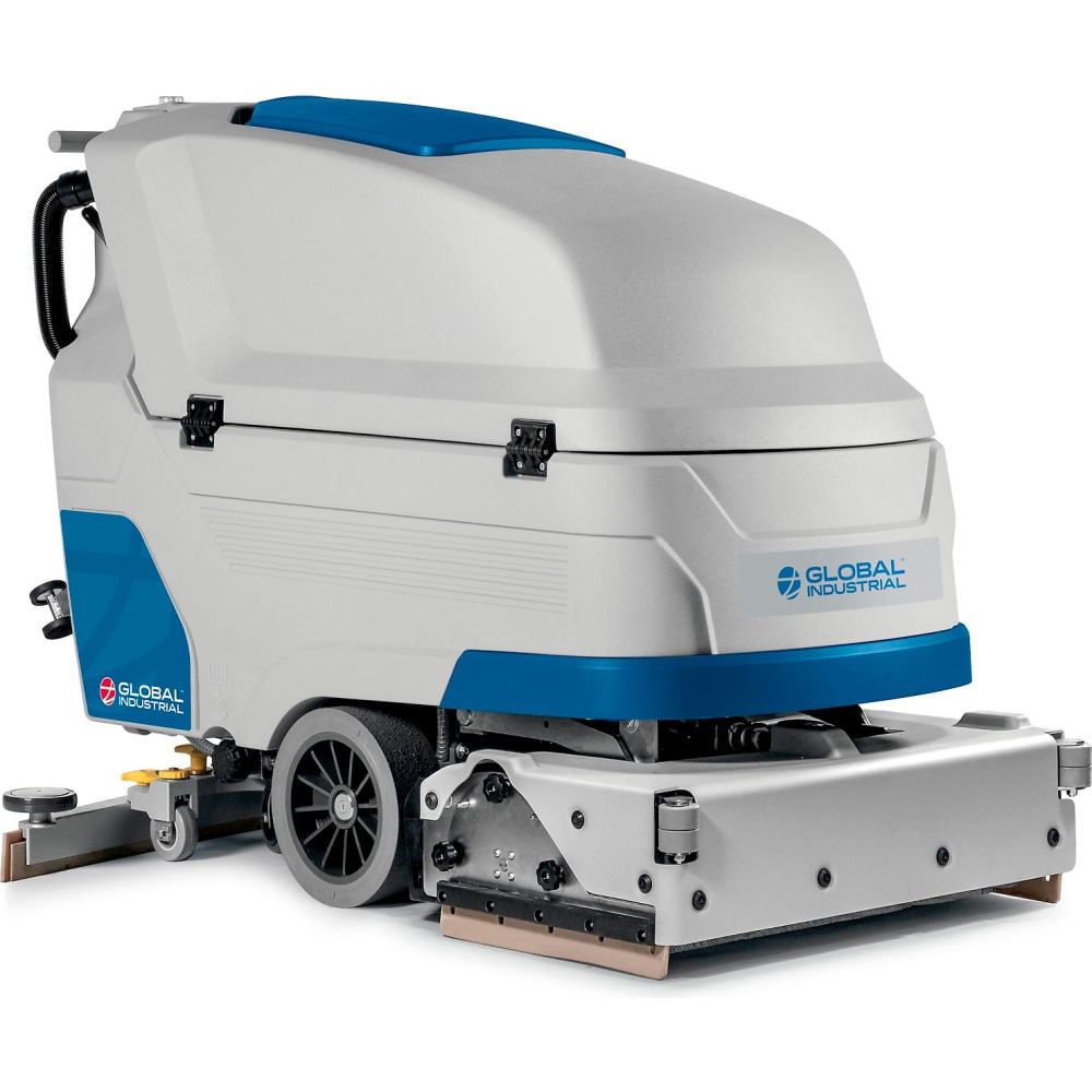 Global Industrial 641842 Cylindrical Brush Auto Floor Scrubber with Traction Drive 34 in. Cleaning Path