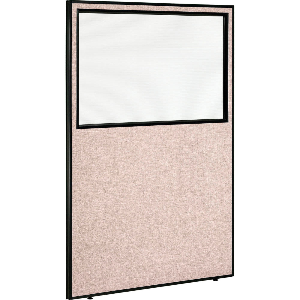 Interion Office Partition Panel - Tan - 48.25 x 96 in. - With Window