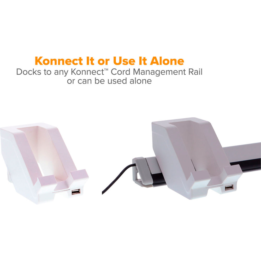 B3085369 Bostitch Konnect USB Phone Stand White