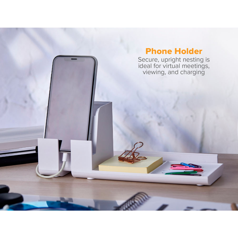 B3085688 Bostitch Office Konnec Desk Organizer Power Base with Phone Stand