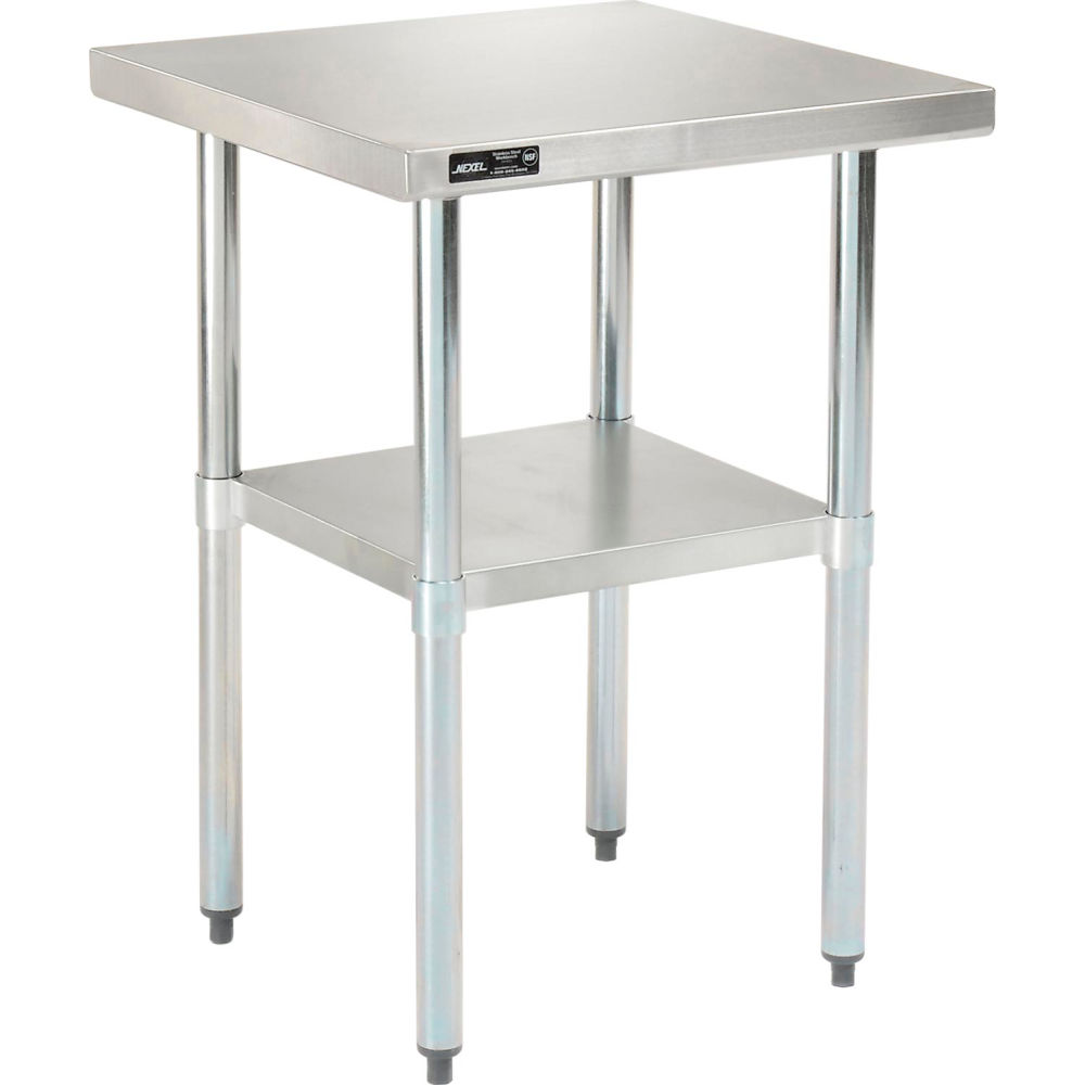 30W x 30D x 35H 18 Gauge 430 Stainless Steel Workbench, Galvanized Legs & Undershelf