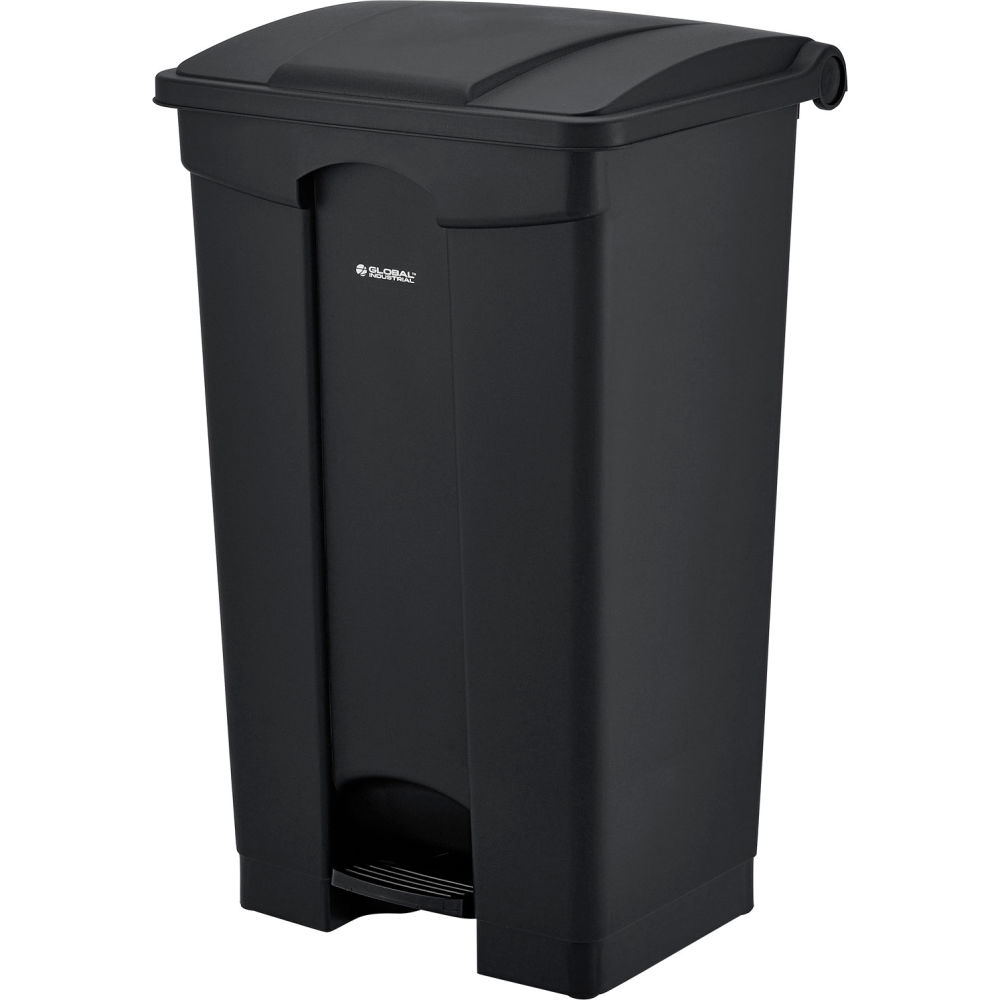 Global Industrial 641599BK Plastic Rectangular Step On Trash Can - 23 gal, Black