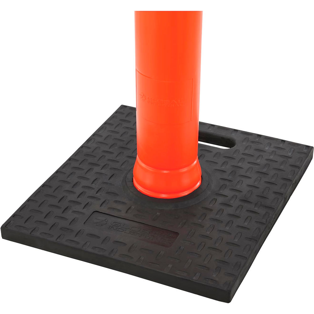 Rubber Base for Delineator Post - Black - Square - Durable Design