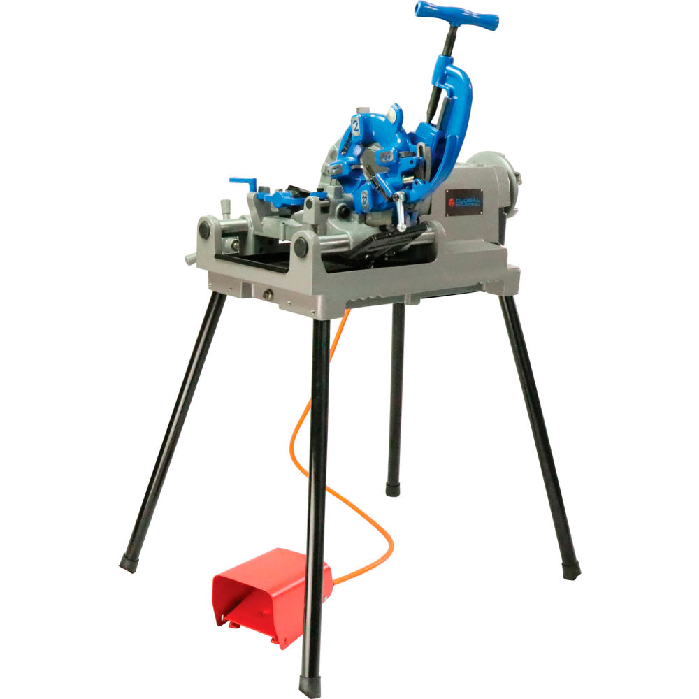 Global Industrial 604051 Electric Pipe Threading Machine with Automatic Die Head - 0.5 - 2 in. Capacity