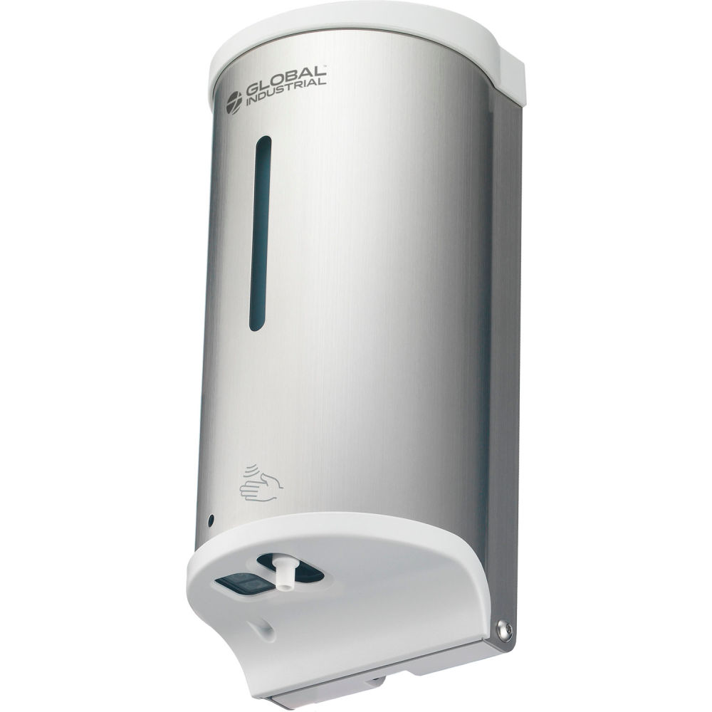 Global Industrial 641503 Automatic Liquid Hand Sanitizer & Soap Dispenser - 800 ml Stainless Steel