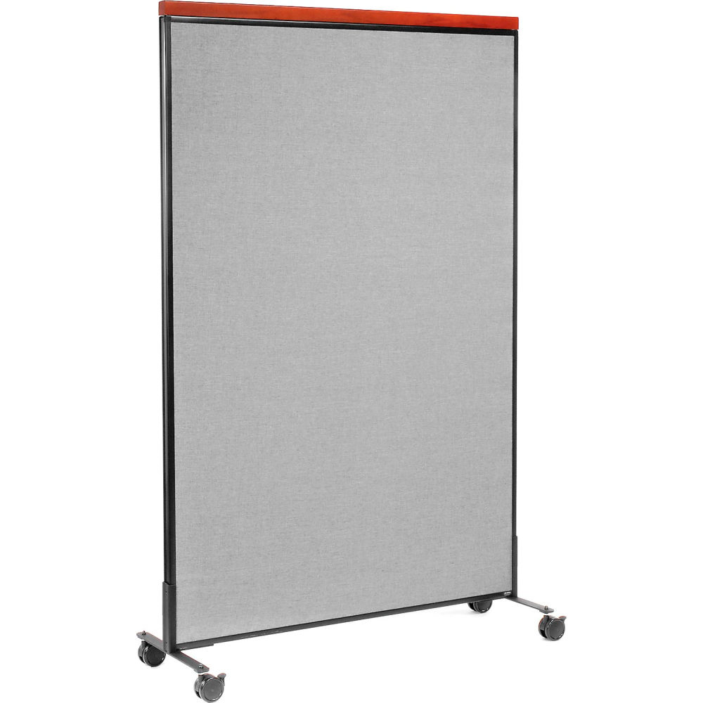 Global Industrial 695793MGY Interion Mobile Deluxe Office Partition Panel - 48.25 x 100.5 in. - Gray