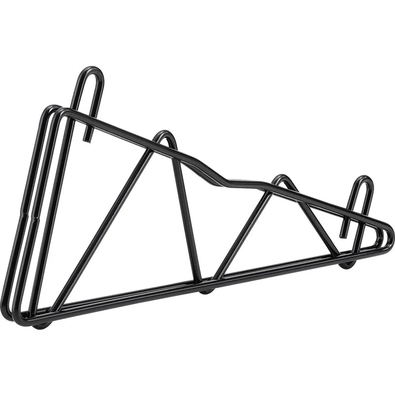 Global Industrial AB14B Nexel Black Epoxy Fixed Single Shelf Wall Mount Bracket - 14 in.