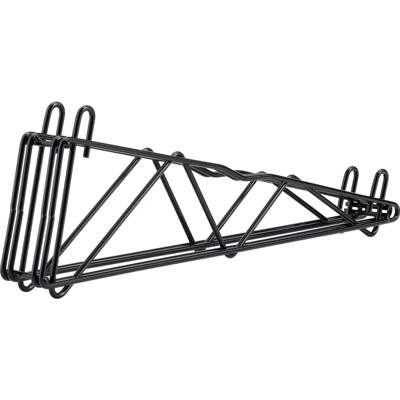 Global Industrial DAB21B Nexel Black Epoxy Fixed Double Shelf Wall Mount Bracket - 21 in.