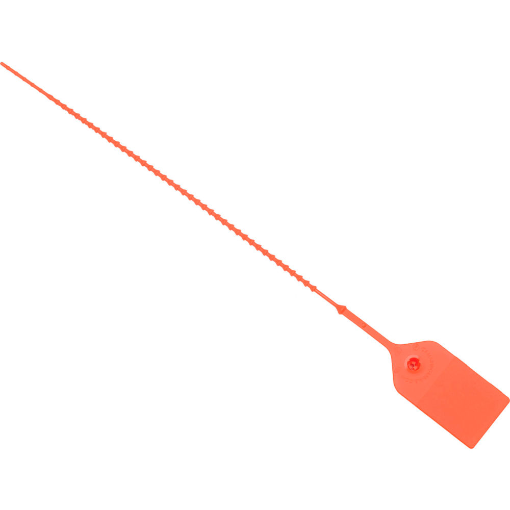 Global Industrial 670483OR Adjustable Extinguisher Tamper Seal, Orange - 9 in. - Pack of 100