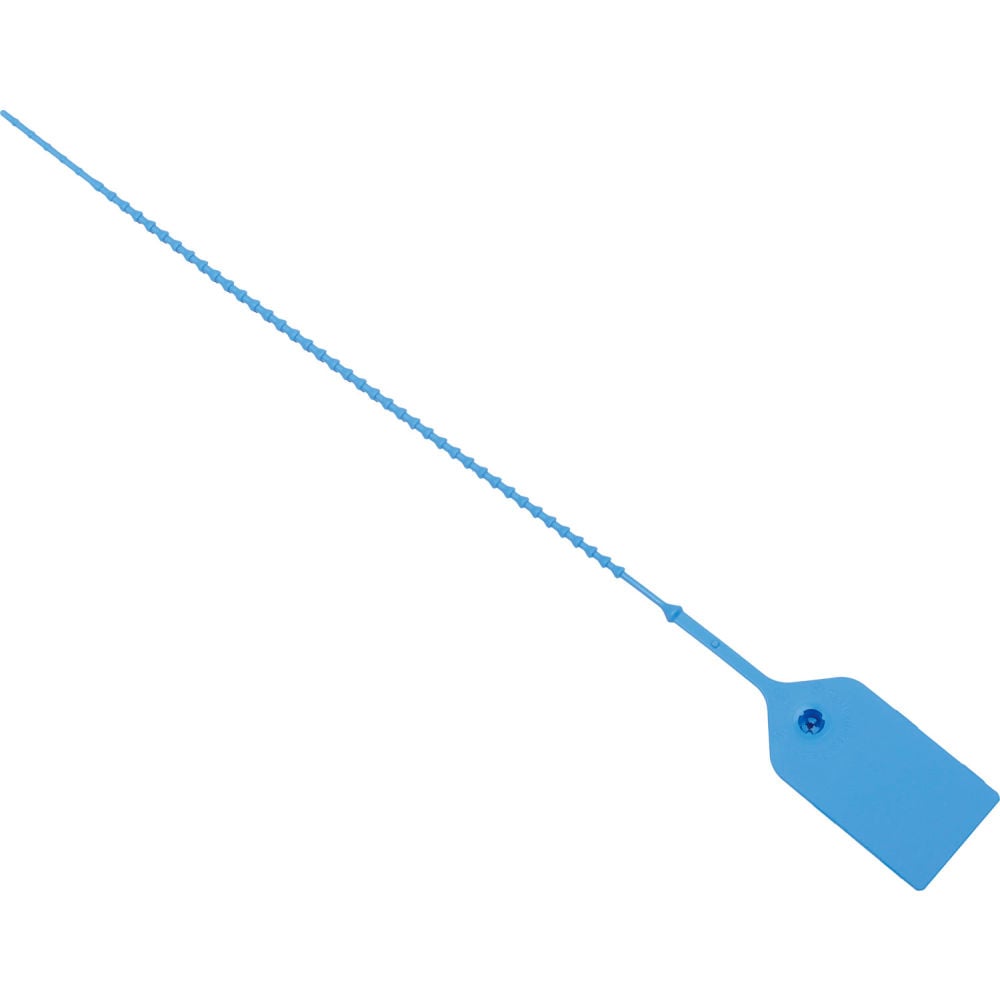 Global Industrial 670483BL Adjustable Extinguisher Tamper Seal, Medium Blue - 9 in. - Pack of 100