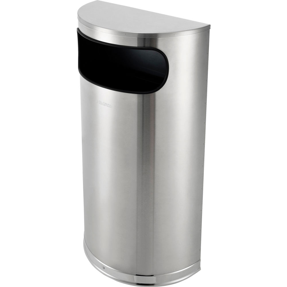 Half Round Trash Can - Matte Stainless Steel - 9 Gallon - Durable Design
