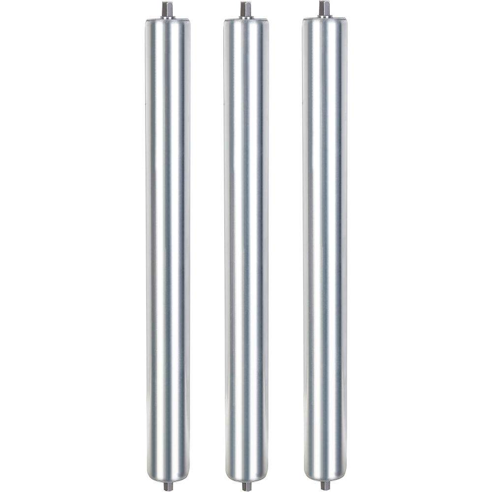 Global Industrial 293181 21 in. Replacement Roller 1.9 in. Dia Galvanized Steel - Pack of 3