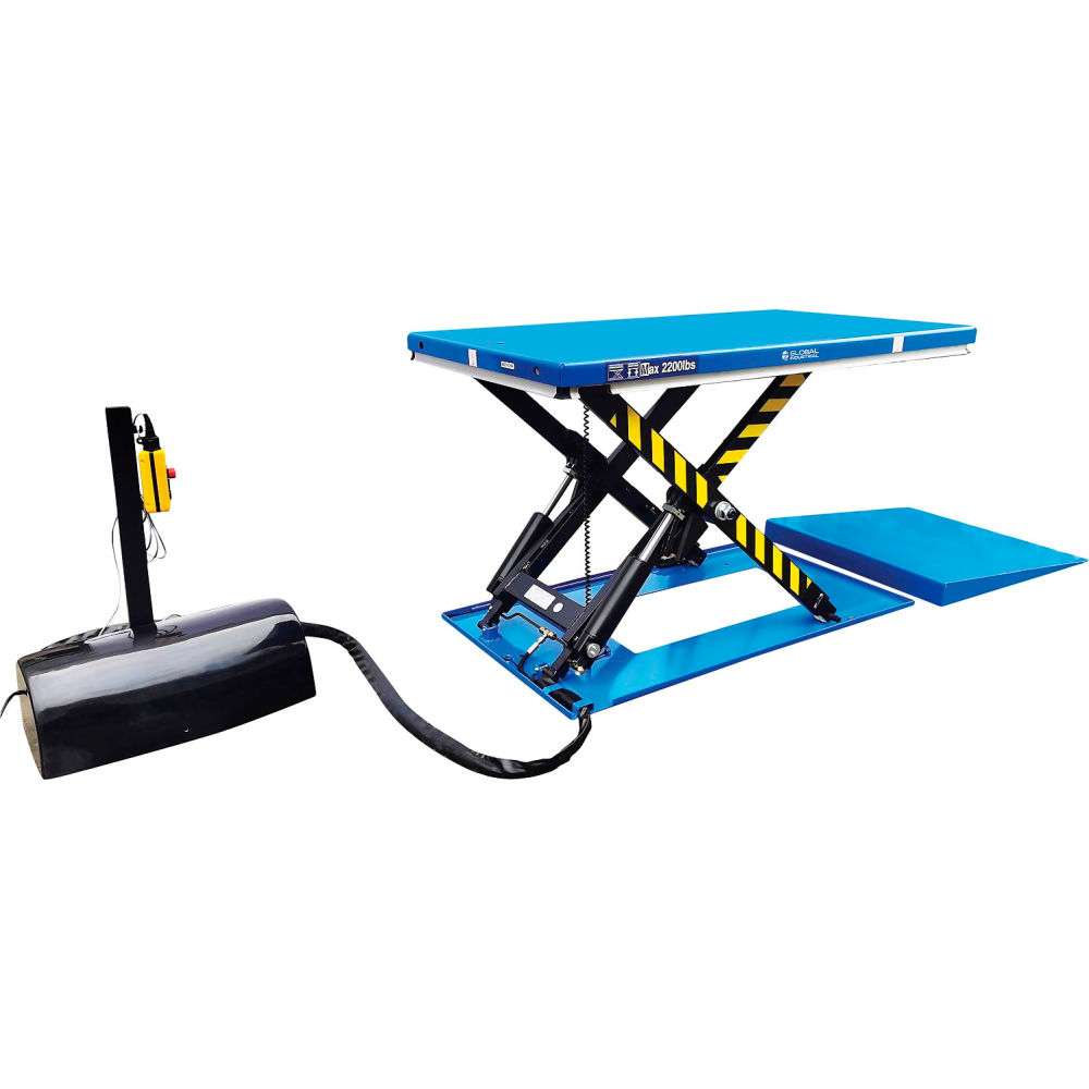 Picture of Global Industrial 293231 Low Profile Power Scissor Lift Table - 57 x 31 in. 2200 lbs Capacity