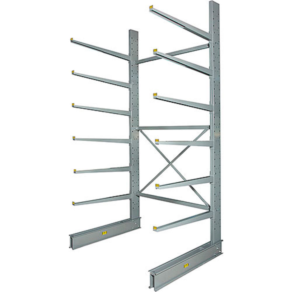 Global Industrial 320826 Single Sided Heavy Duty Cantilever Rack Starter - 2 in. Lip 72 x 58 x 144 in.