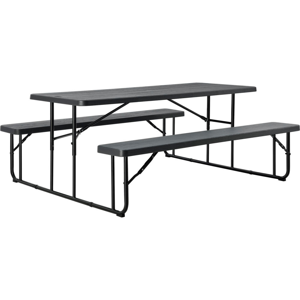 Global Industrial 695769CH 6 ft. Folding Plastic Picnic Table, Charcoal