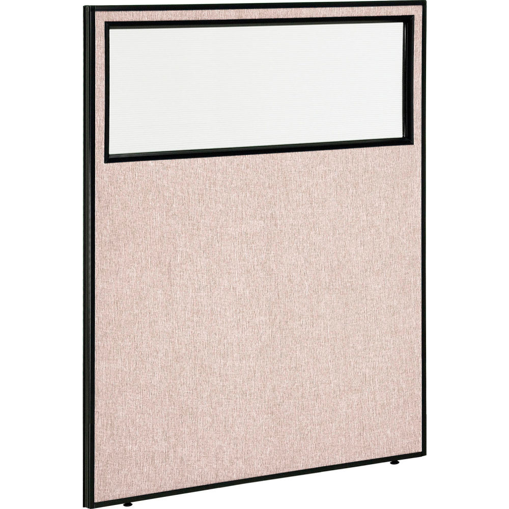 Global Industrial 694660WTN Interion Office Partition Panel with Partial Window 48.25 x 60 in. - Tan