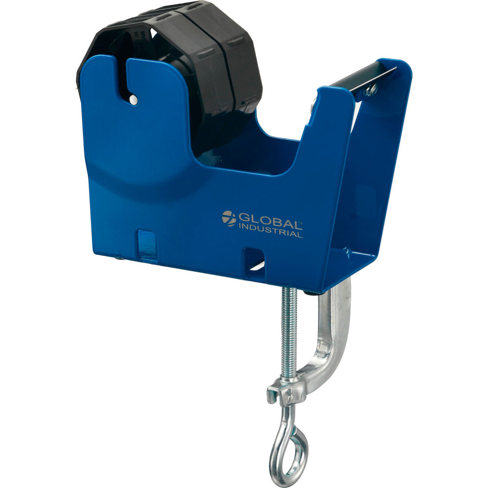 Multi Roll Tape Dispenser, 2 in Max. Tape Width, 1 in, 3 in Tape Core Dia., C-Clamp, Plastic, Steel, Blue