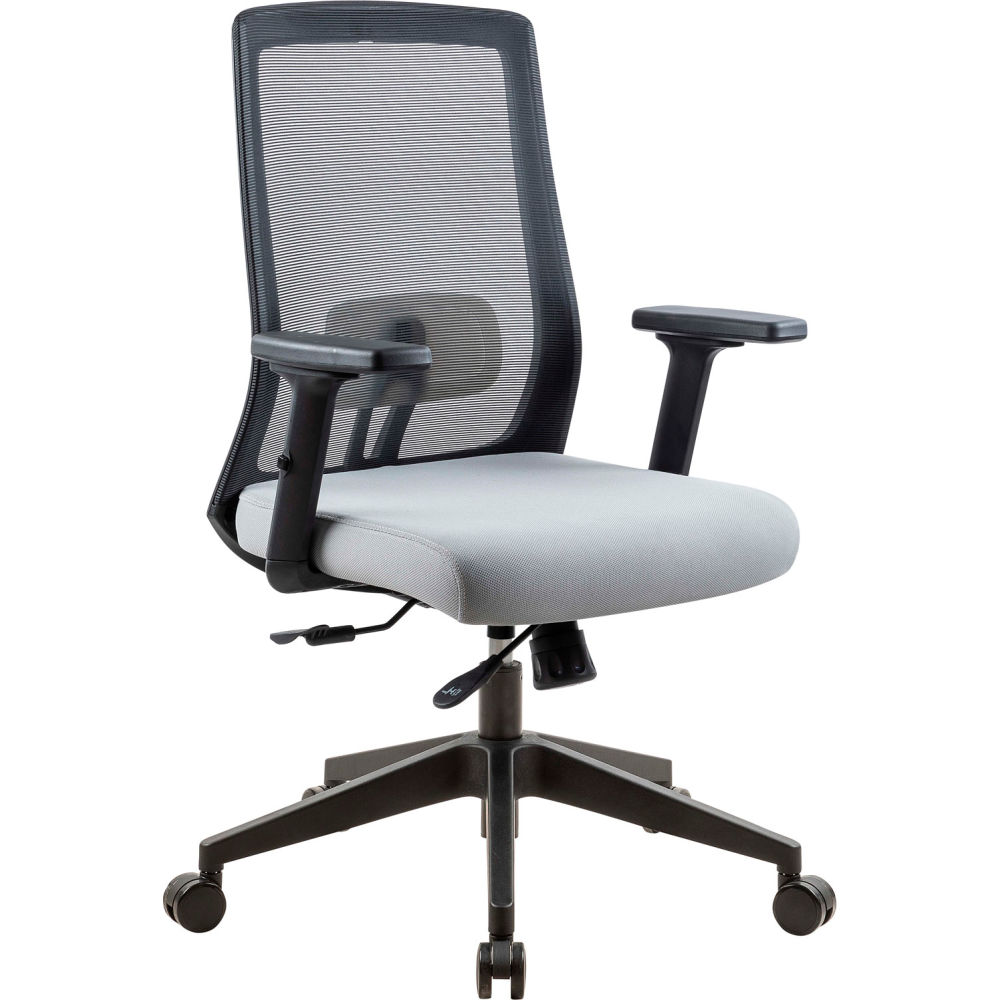 Interion Mesh Task Chair - Gray - Adjustable Height - 300 lbs Capacity