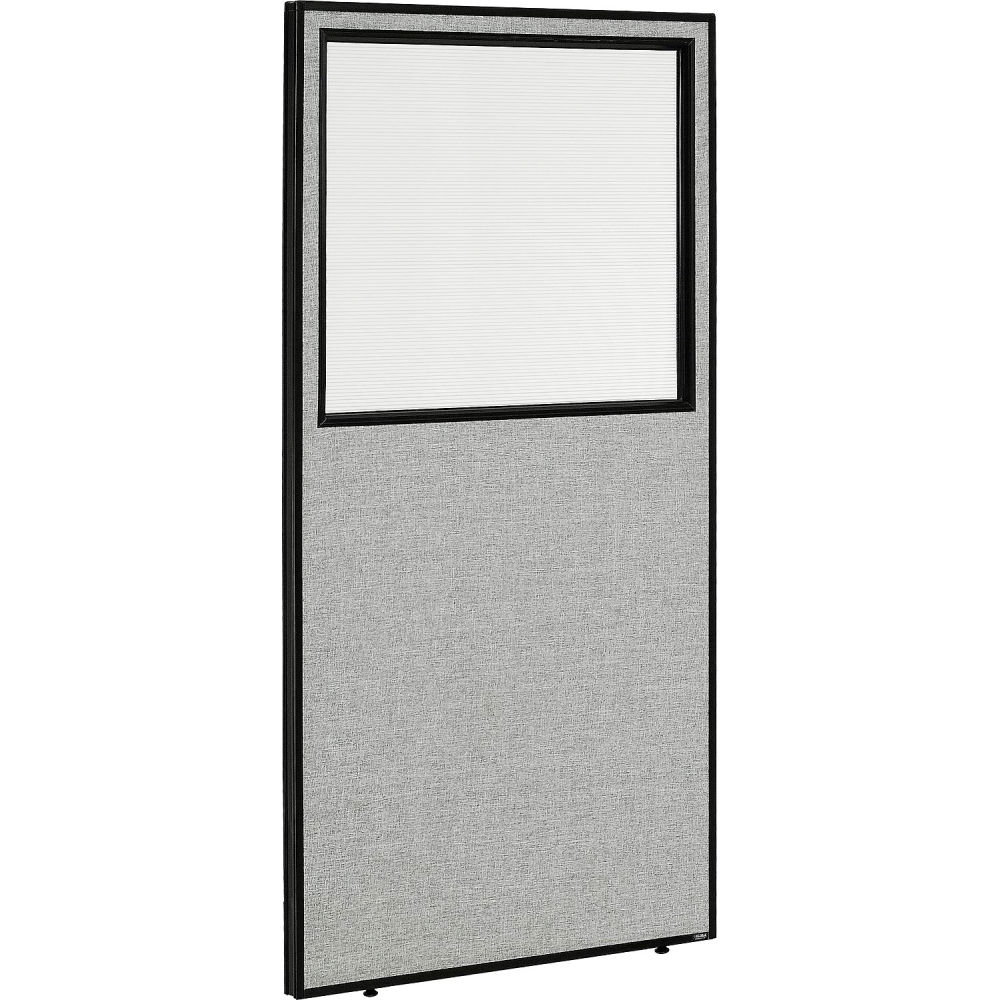 Global Industrial 695788WGY Interion Office Partition Panel with Partial Window 36.25 x 96 in. - Gray