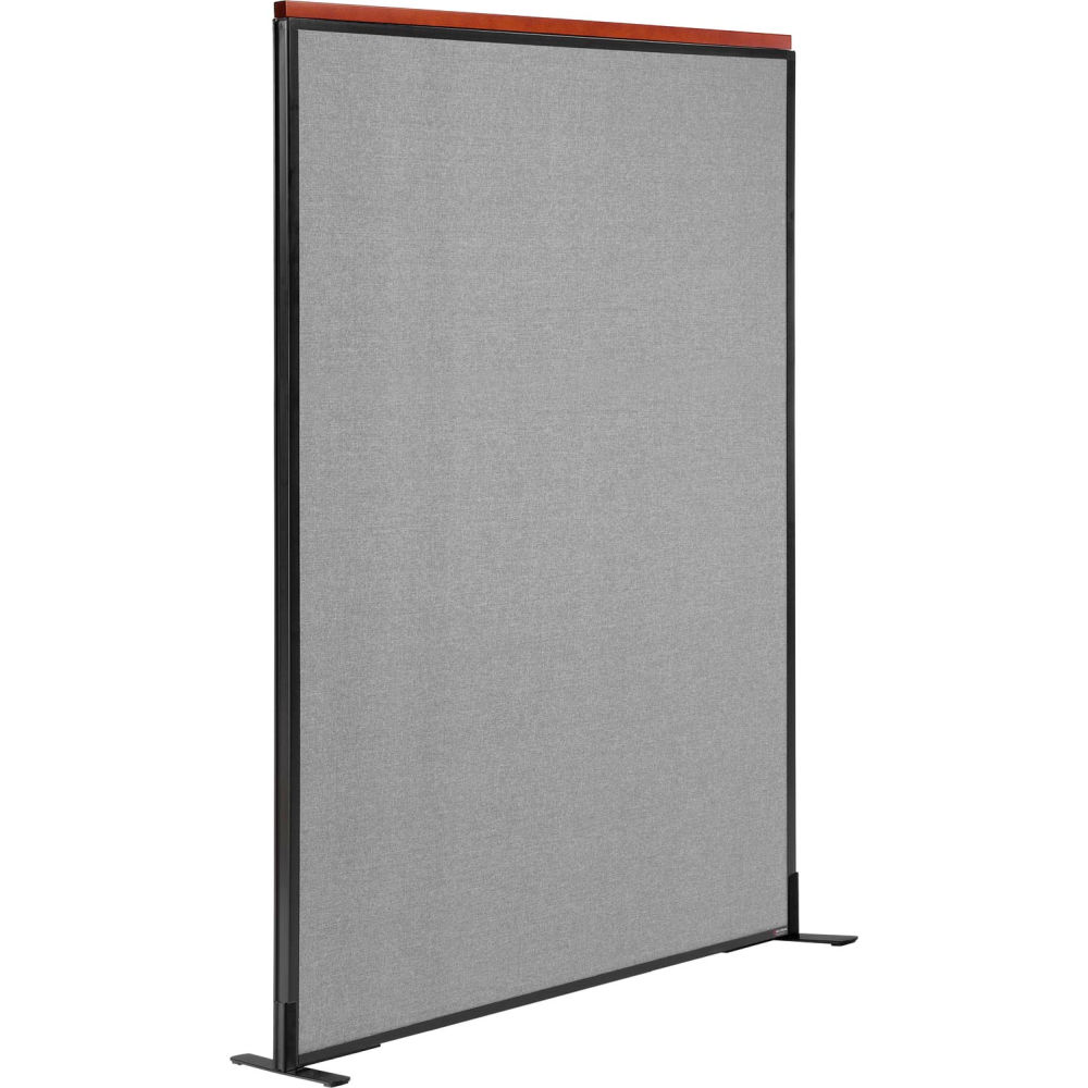 Global Industrial 695793FGY Interion Deluxe Freestanding Office Partition Panel - 48.25 x 97.5 in. - Gray