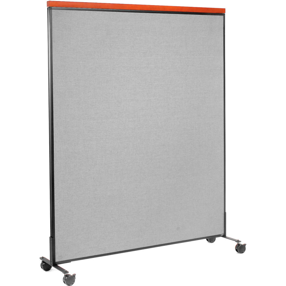 Global Industrial 695794MGY Interion Mobile Deluxe Office Partition Panel - 60.25 x 100.5 in. - Gray