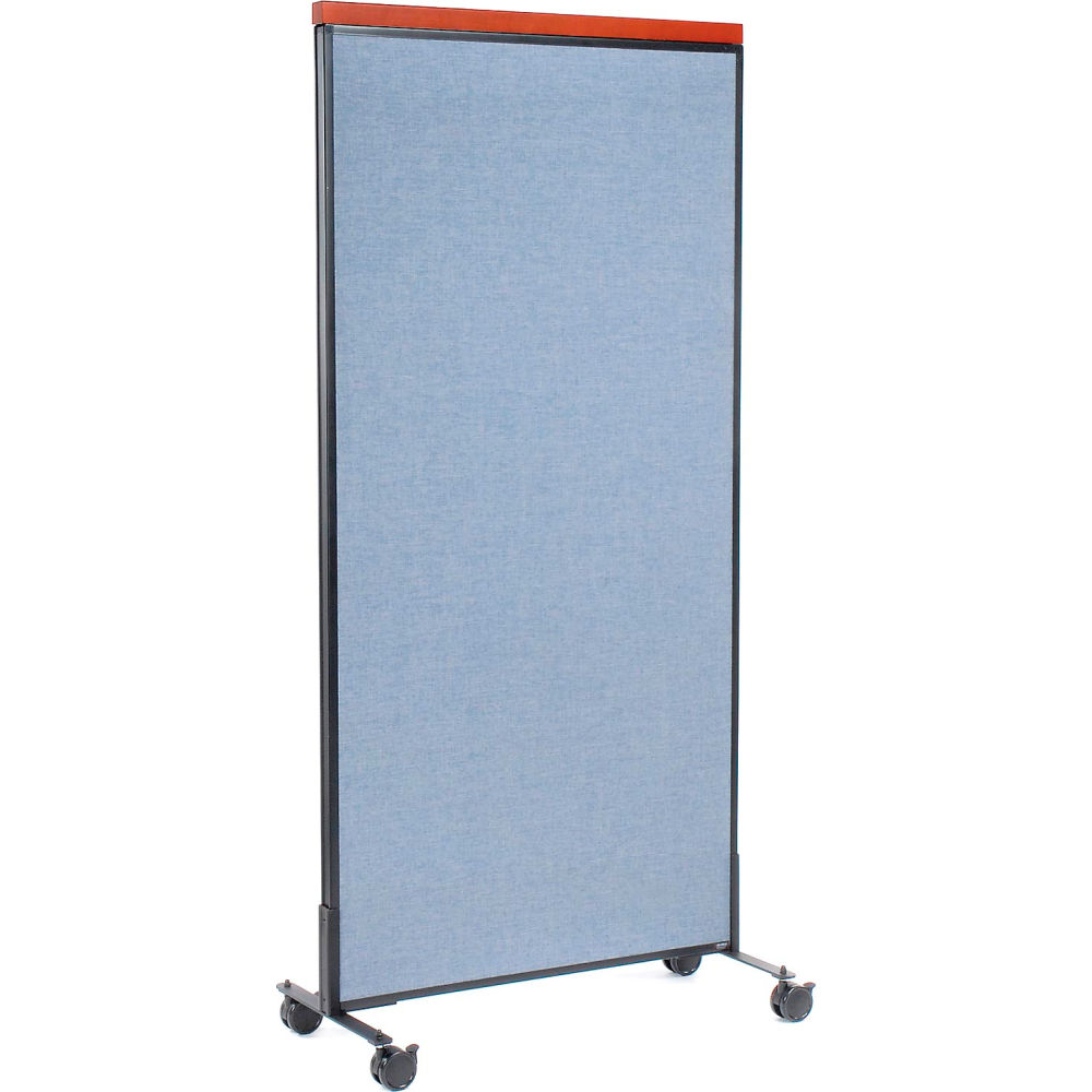 Global Industrial 695792MBL Interion Mobile Deluxe Office Partition Panel - 36.25 x 100.5 in. - Blue