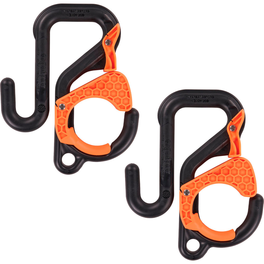 B3131908  3178 Locking Bucket Hook with Tethering Point Single 2 in. 40 lbs Capacity, Black & Orange