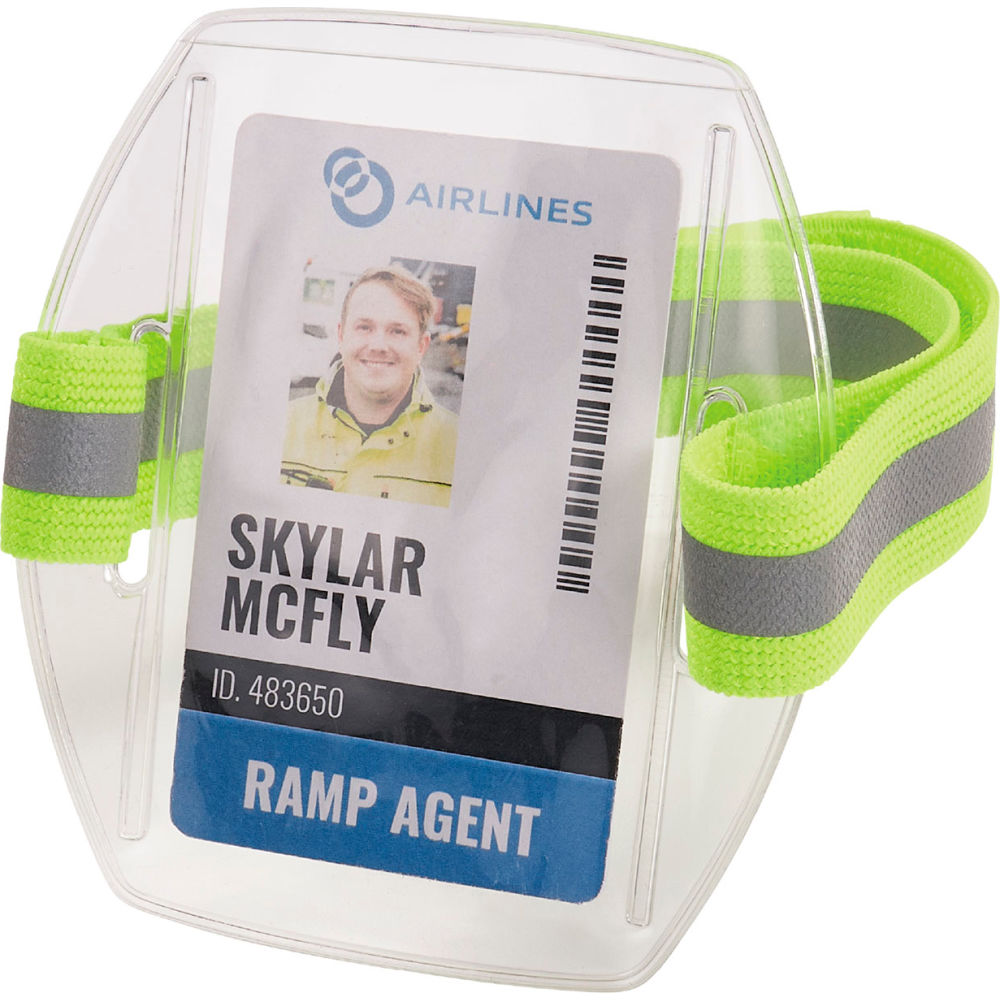 B3159285 Squids 3386 Arm Band ID & Decal Holder Hi-Vis, Lime - One Size