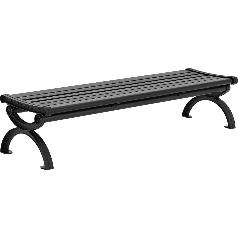 Global Industrial 436977BK 6 ft. Aluminum Park Bench, Black
