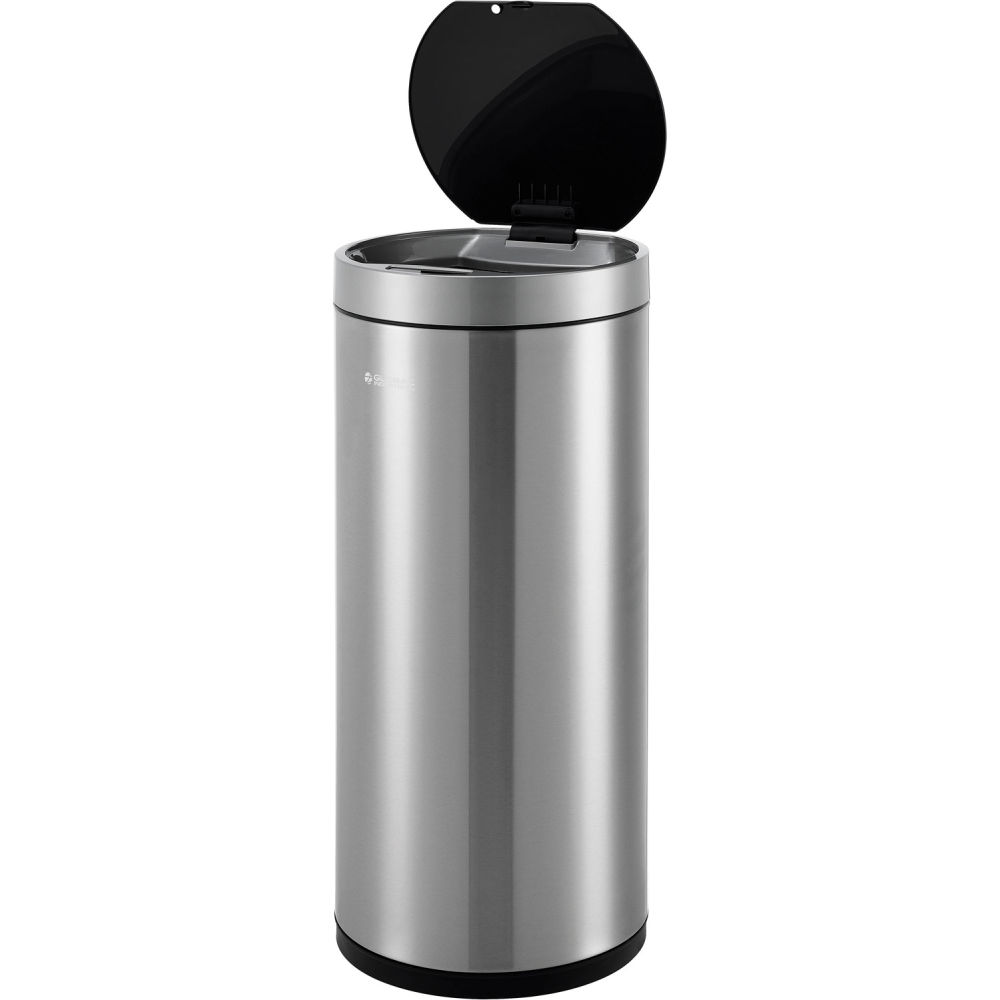 Global Industrial 641592SS Round Motion Sensor Trash Can - 9.25 gal, Brushed Stainless Steel