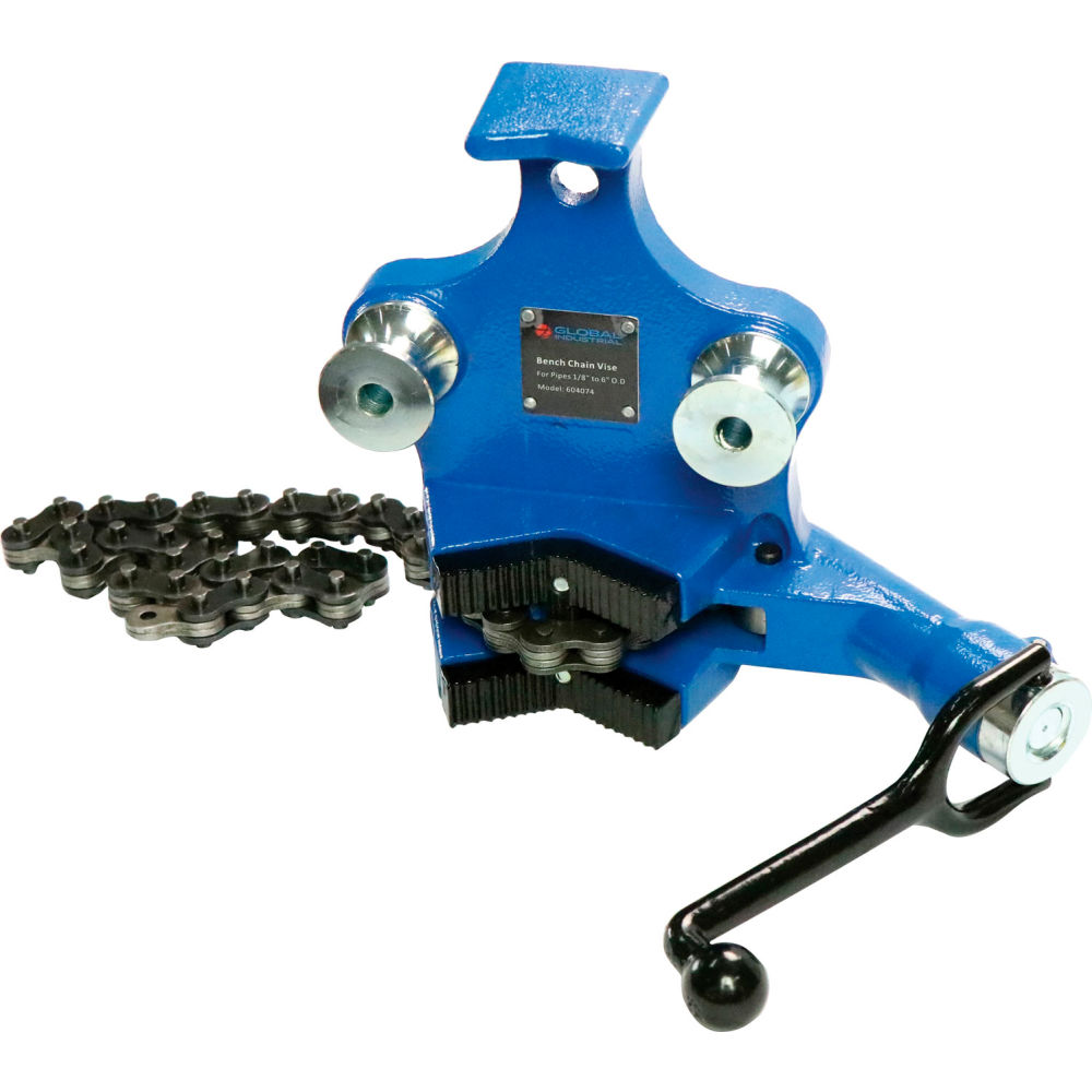 Global Industrial 604074 Bench Chain Vise, 0.5-6 in. Pipe Capacity