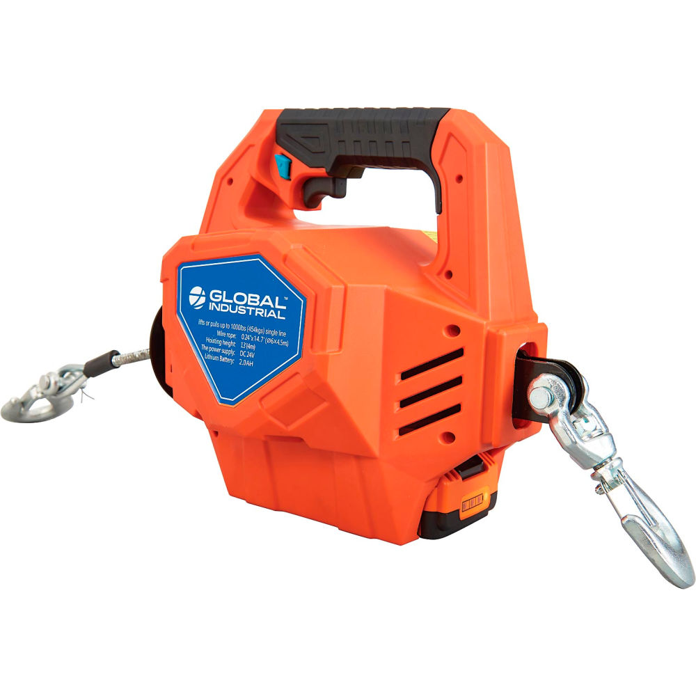 Picture of Global Industrial 298662 Battery Powered Portable Pulling & Lifting Tool Package - 24V
