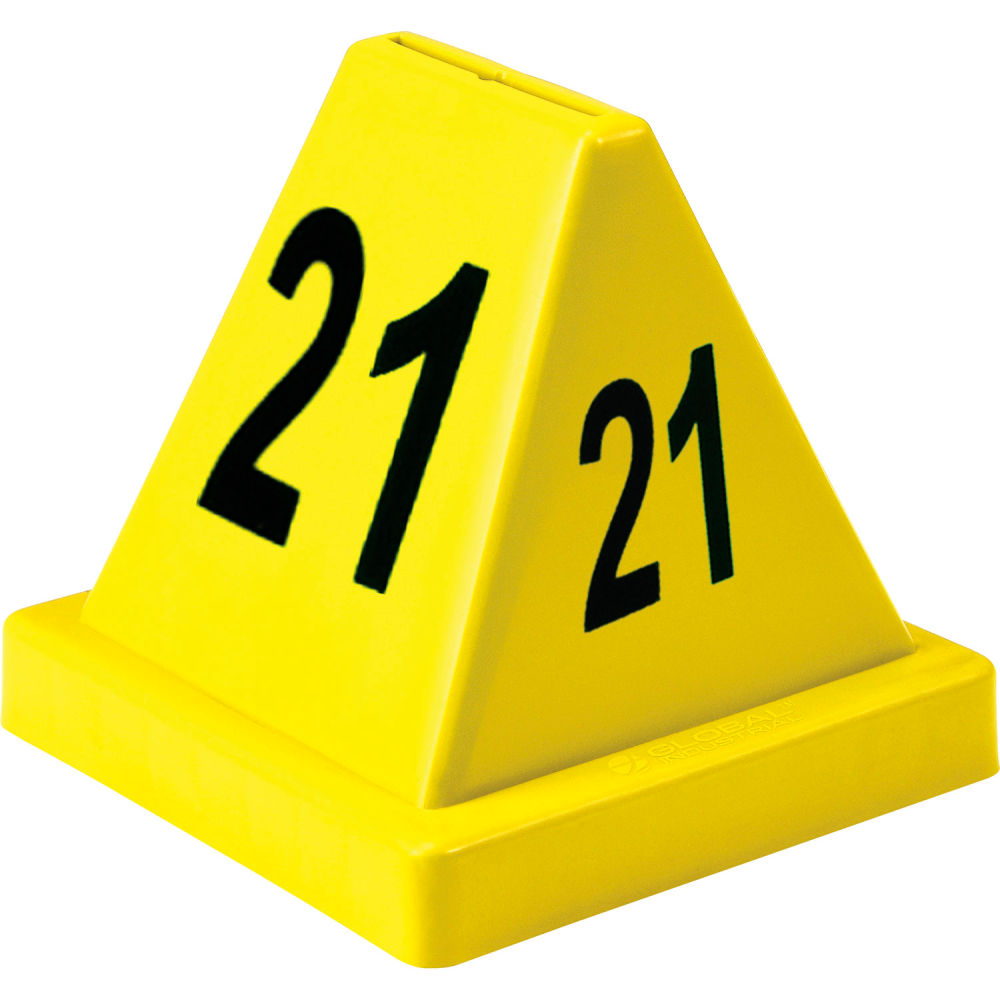 Numbered Cones, 21-40, 4-1/2L x 4-1/2W x 4-3/8H, Yellow