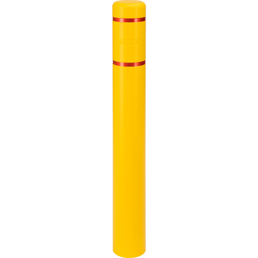 Global Industrial 670524YR Reflective Bollard Sleeve 6 x 52 in. Yellow with Red Tape