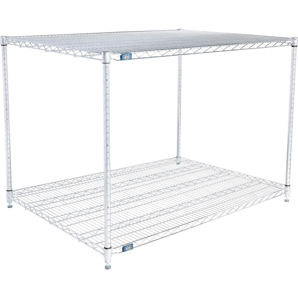 Global Industrial 36603ESD2 Nexel 2 Shelf Chrome ESD Wire Shelving Unit Starter - 60 x 36 x 34 in.