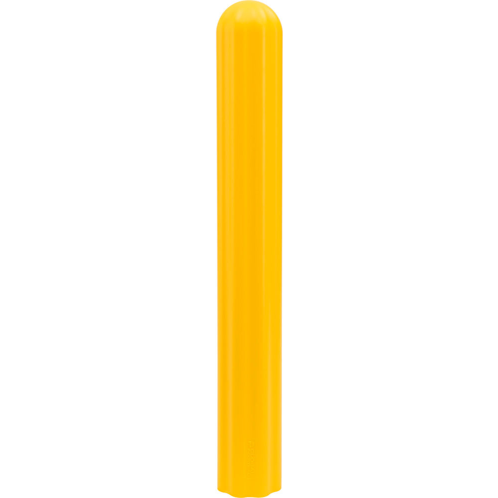 Ribbed Bollard Sleeve - Yellow - 6 x 56 in. - Durable HDPE Material