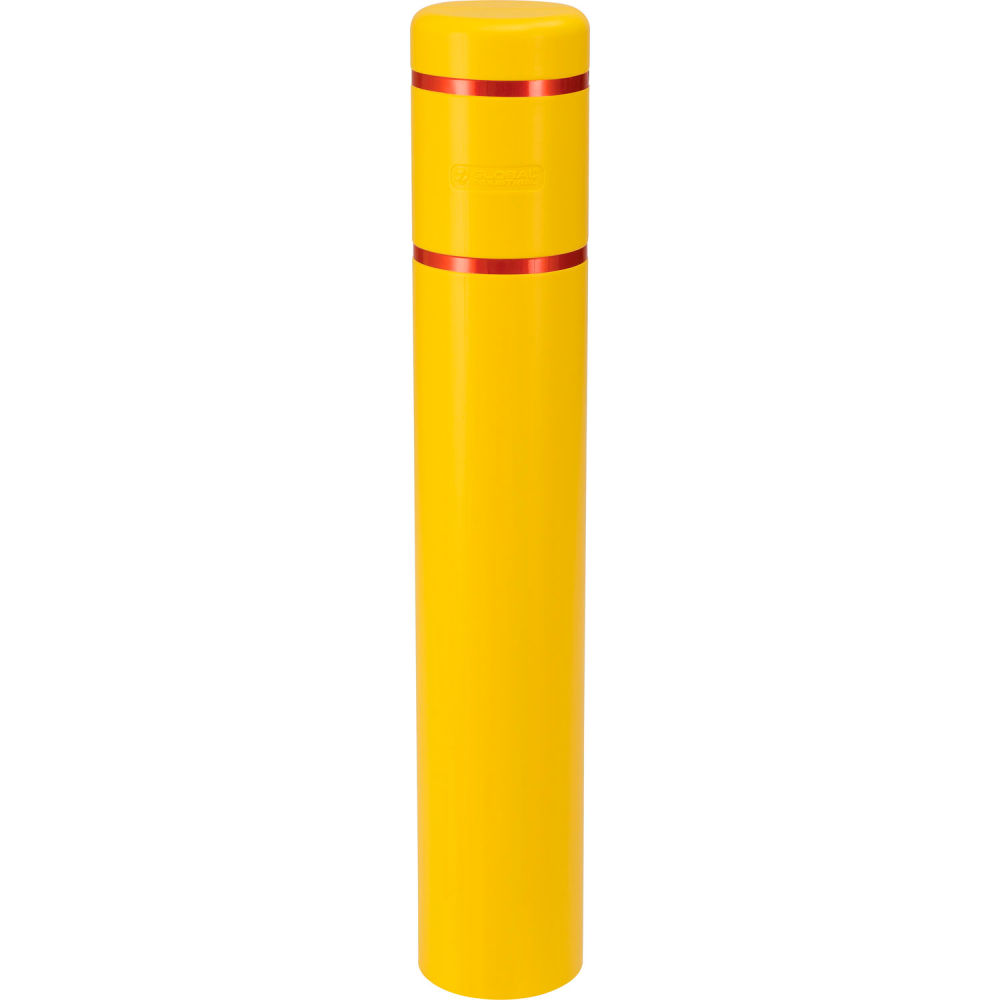 Global Industrial 670525YR Reflective Bollard Sleeve - 8 x 52 in. Yellow with Red Tape