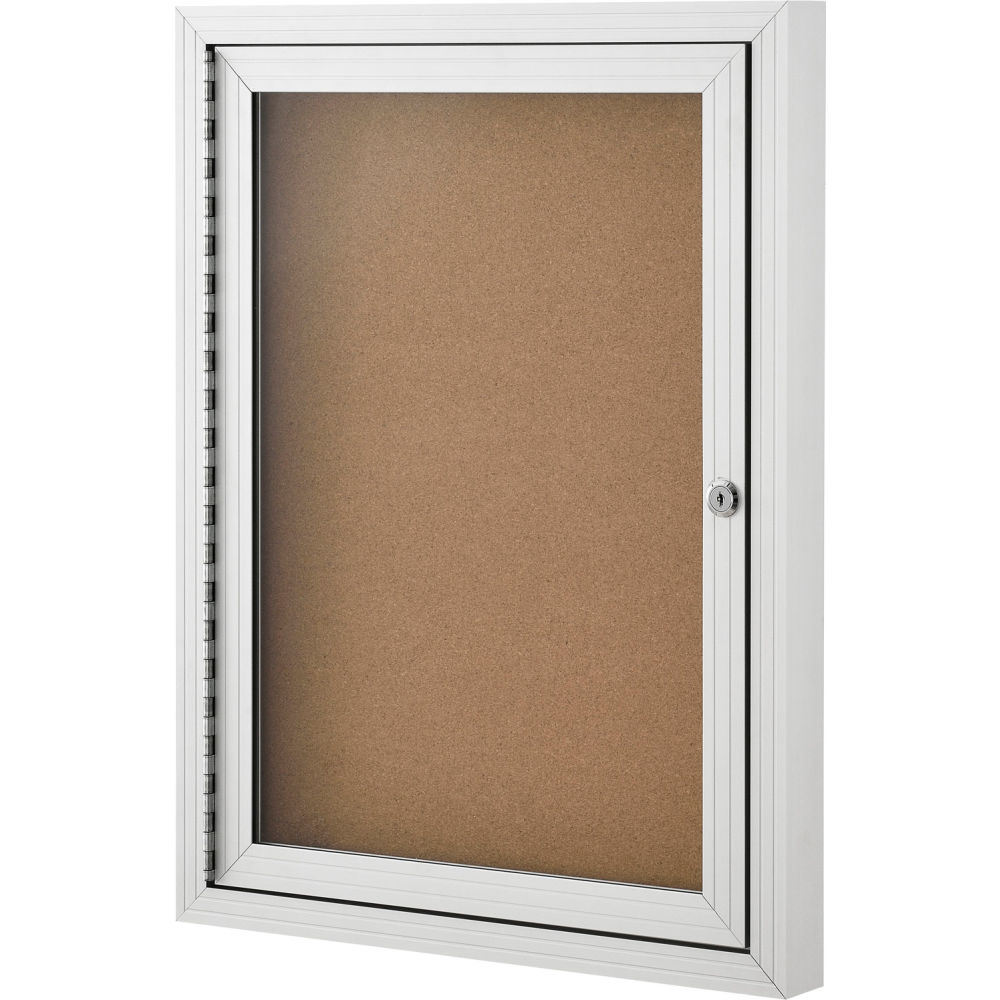 Global Industrial 695875 Enclosed Cork Bulletin Board 1 Door - 18 x 24 in.