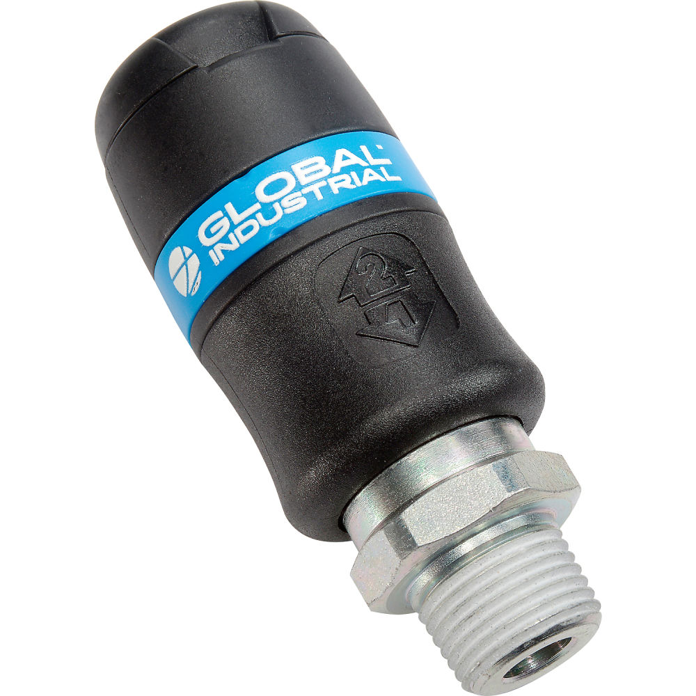 Global Industrial B2836534 Safety Quick Coupling European High Flow Interchange - 0.375 in. MNPT - Pack of 10