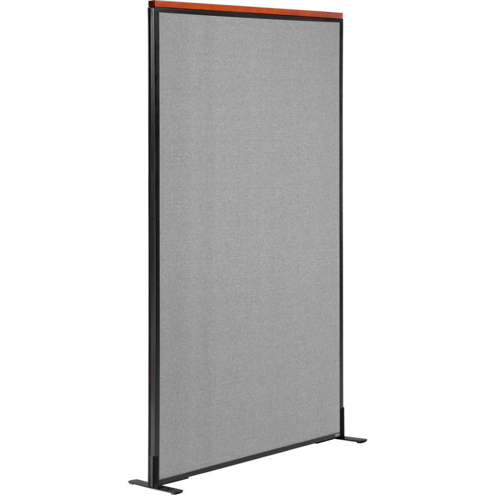 Global Industrial 695792FGY Interion Deluxe Freestanding Office Partition Panel 36.25 x 97.5 in. - Gray