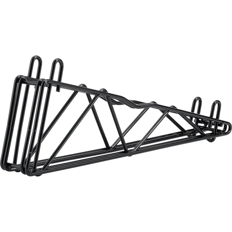 Global Industrial DAB18B Nexel Black Epoxy Fixed Double Shelf Wall Mount Bracket - 18 in.