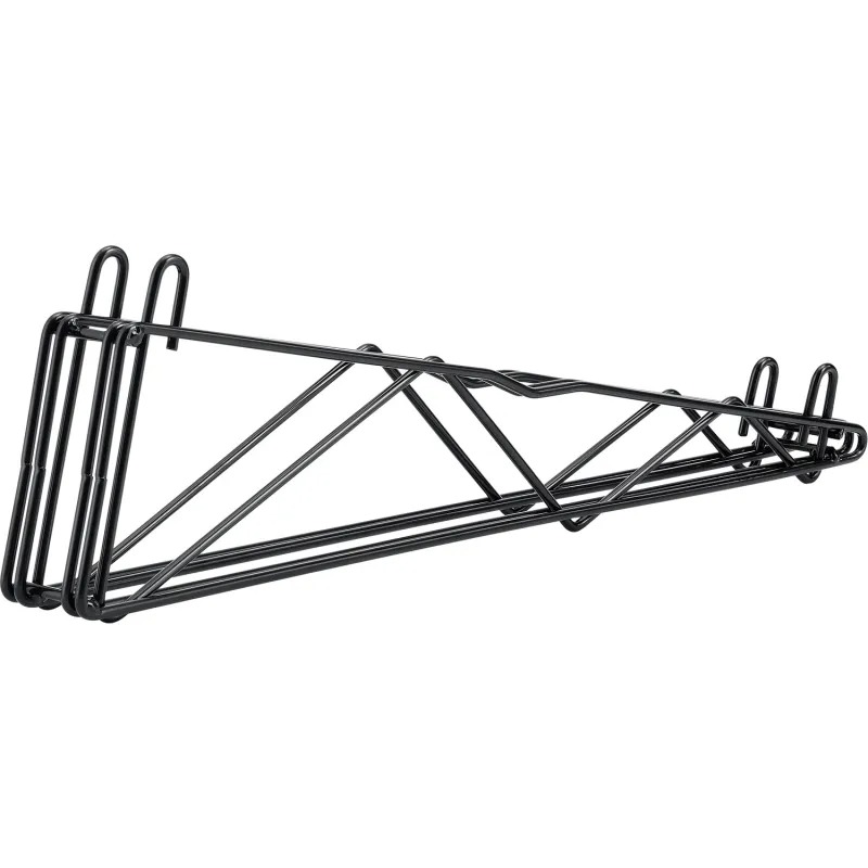 Global Industrial DAB24B Nexel Black Epoxy Fixed Double Shelf Wall Mount Bracket - 24 in.