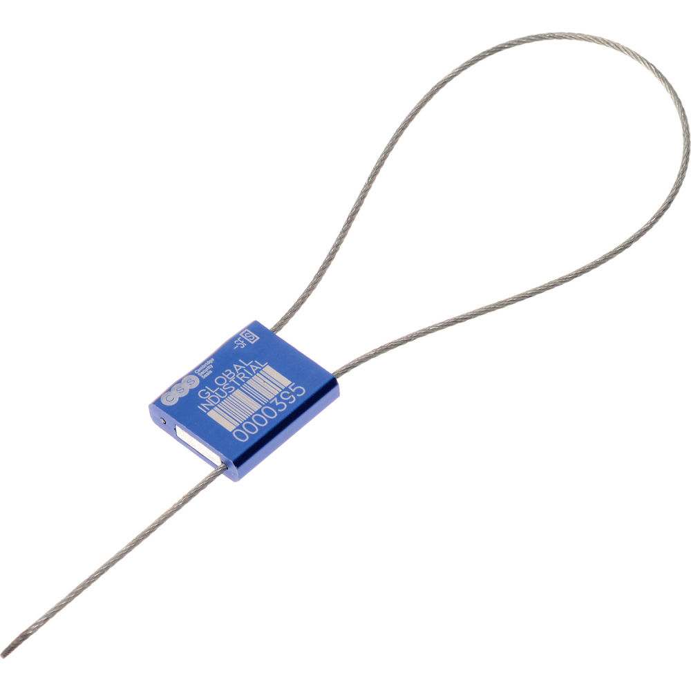 Global Industrial 670488BL Metal Cable Seal, Blue - 0.062 x 12 in. - 50 per Pack