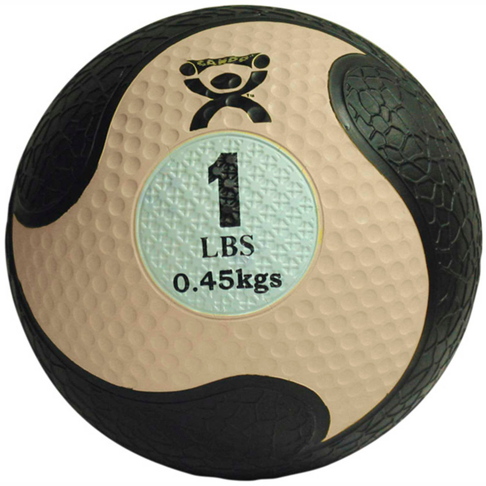 CanDo Firm Medicine Ball - Tan - 8 in. - 1 lb - Easy-Grip Surface