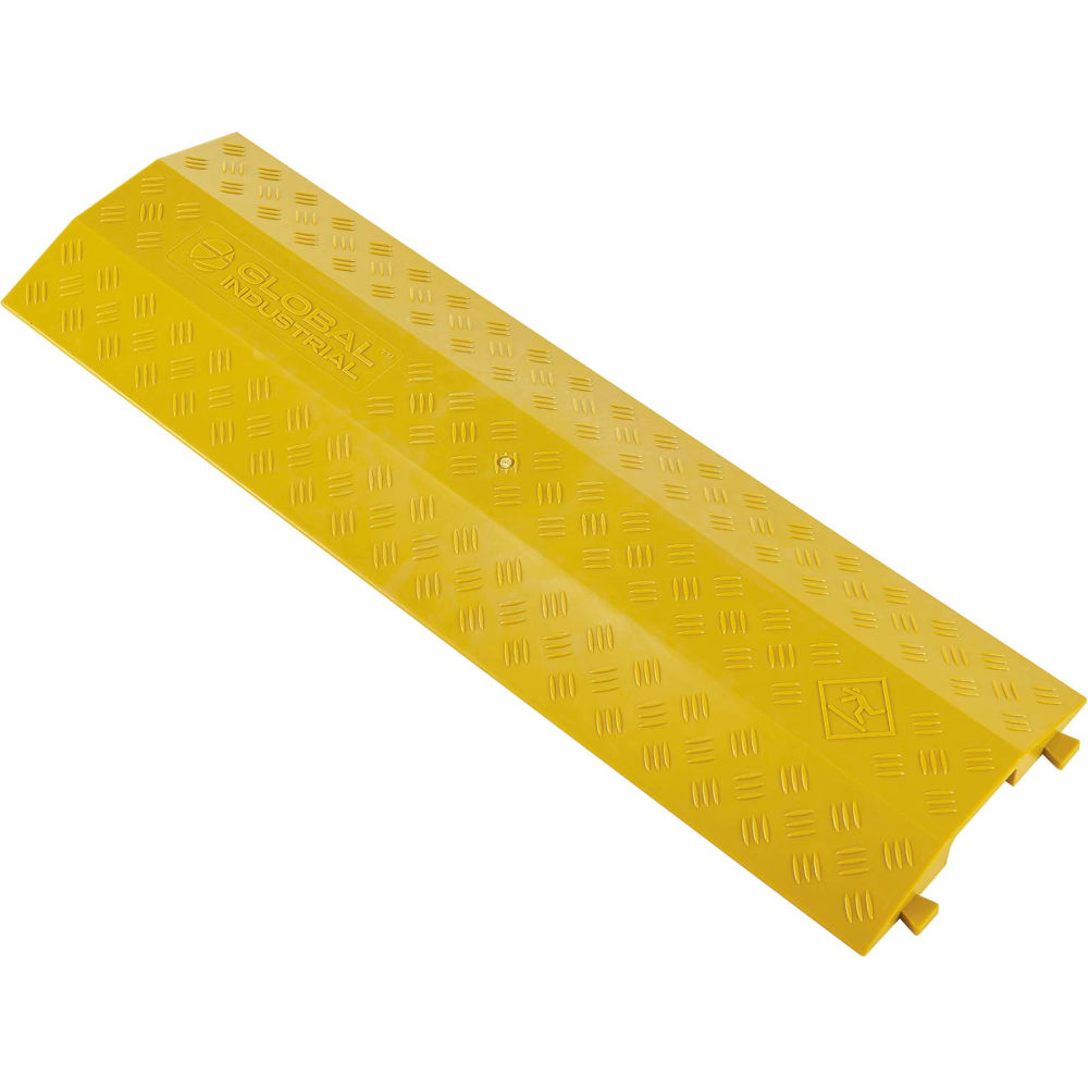 Global Industrial 670624 1-Channel Drop Over Cable Protector 18000 lbs Capacity, Yellow