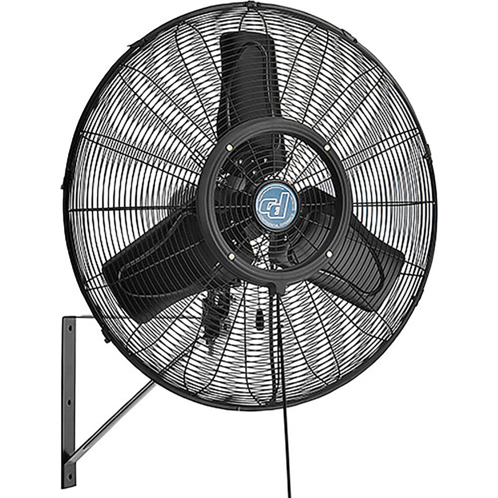 Global Industrial 293073 Continental Dynamics 24 in. Wall Mounted Misting Fan Outdoor Rated Oscillating 7435 CFM .14 HP